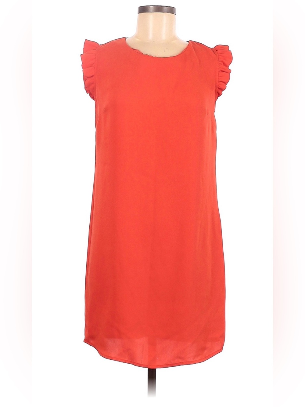 Flutter Sleeve Orange Shift Dress